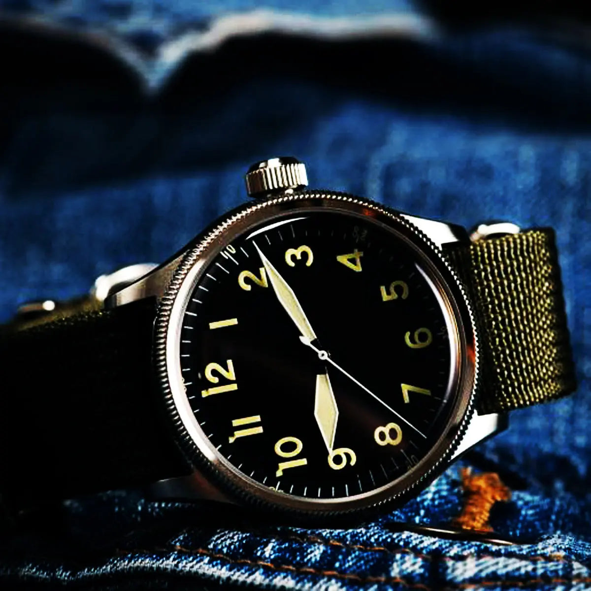 Automatic Bronze/Stainless Steel Retro military watch sidaxin