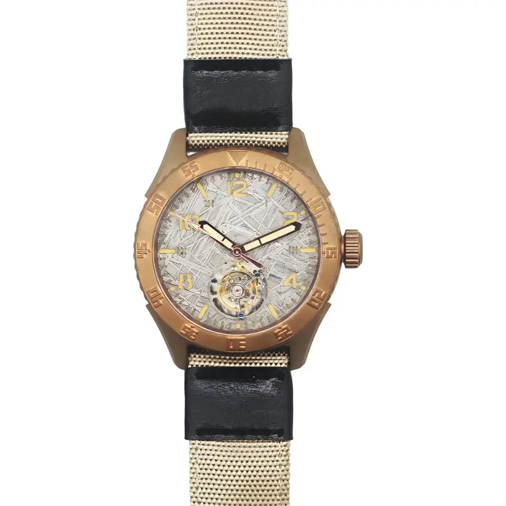Automatic coaxial tourbillonarched bronze watch sidaxin