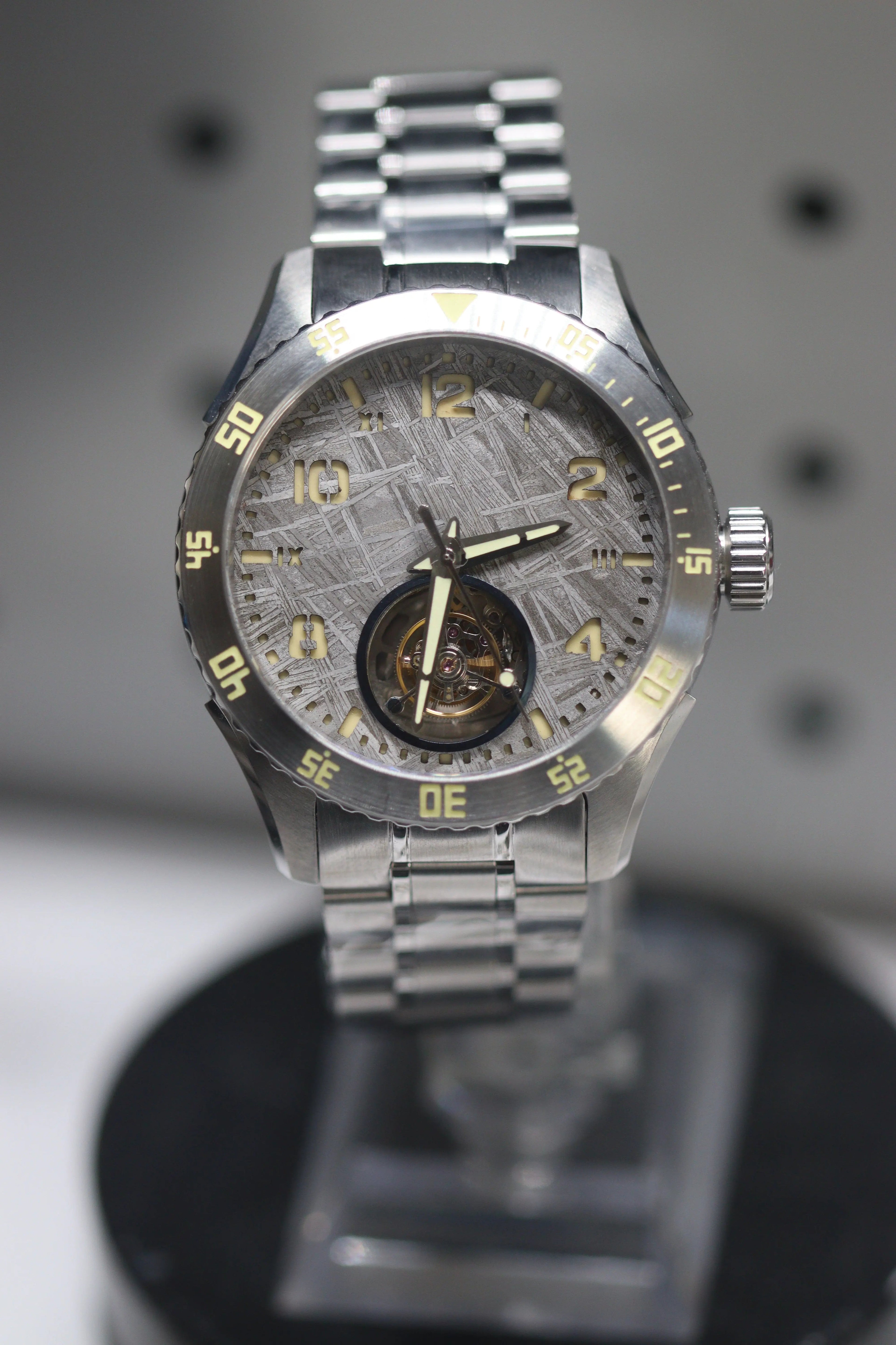 Automatic coaxial tourbillonarched stainless steel watch sidaxin